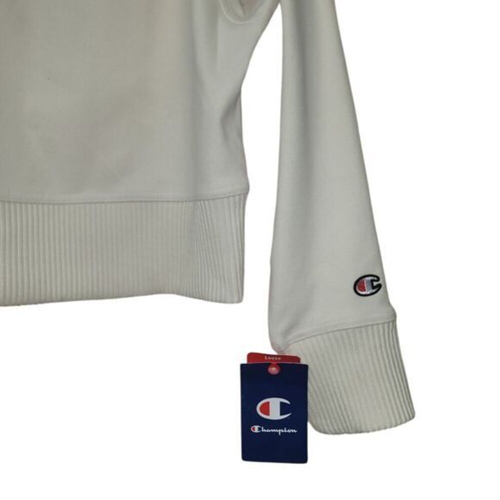 Champion Women's Rib Mix V-Neck Cropped Polo‎ Sweater Quite Luxury Preppy  L - Picture 5 of 8